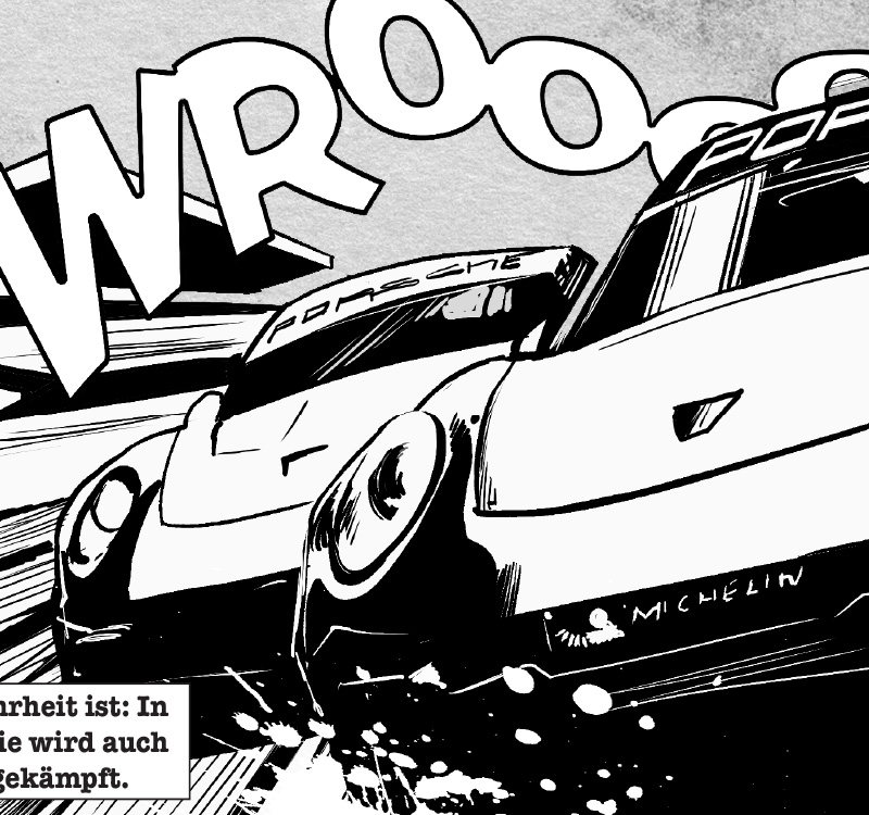 Porsche Race Comic Storyboard