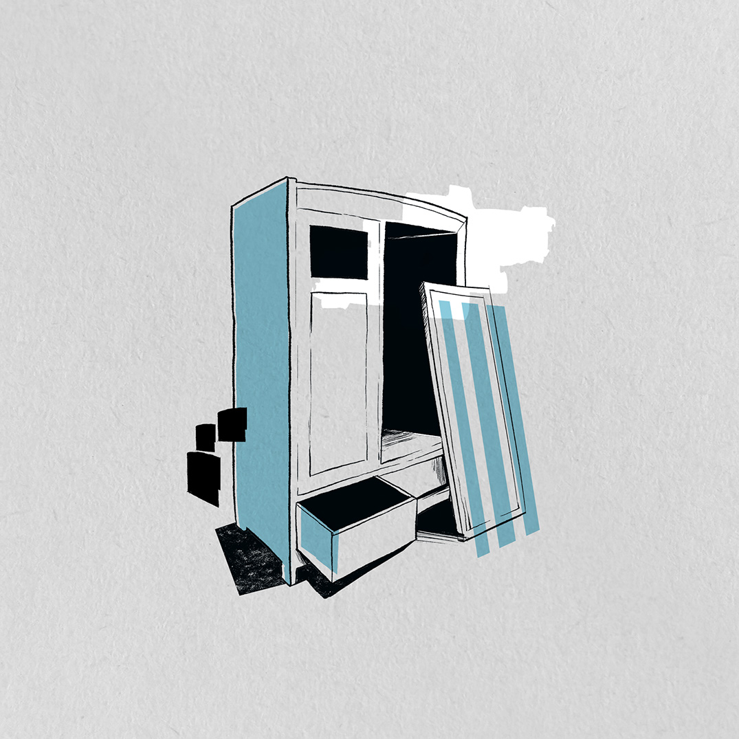 Illustration of a wardrobe for a Jazz Album.