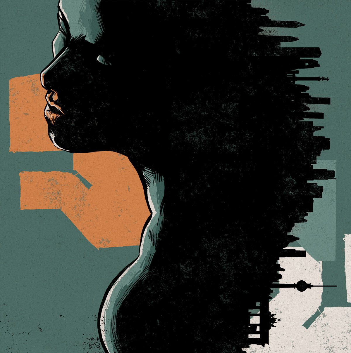 Illustration for an article on mental health and crime in the city of Berlin for German newspaper Tagesspiegel.