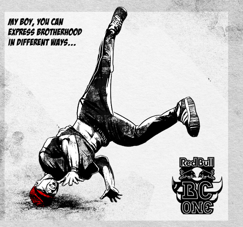 Red Bull Cypher Comic Illustration Dubai